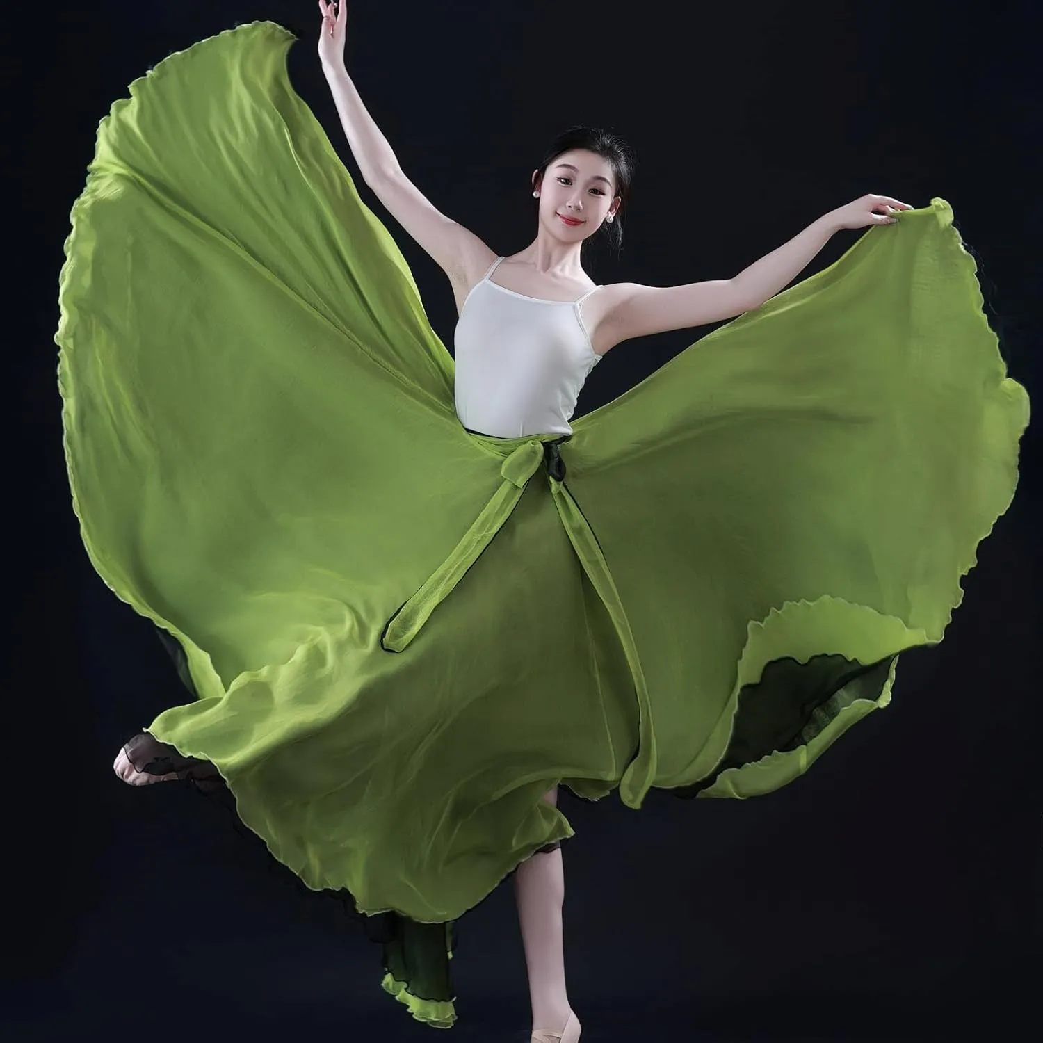 Women's Lyrical Dance Skirt 900 Sheer Ballet Modern Skirts Light Maxi Swing Skirt Dance Costume for Performance