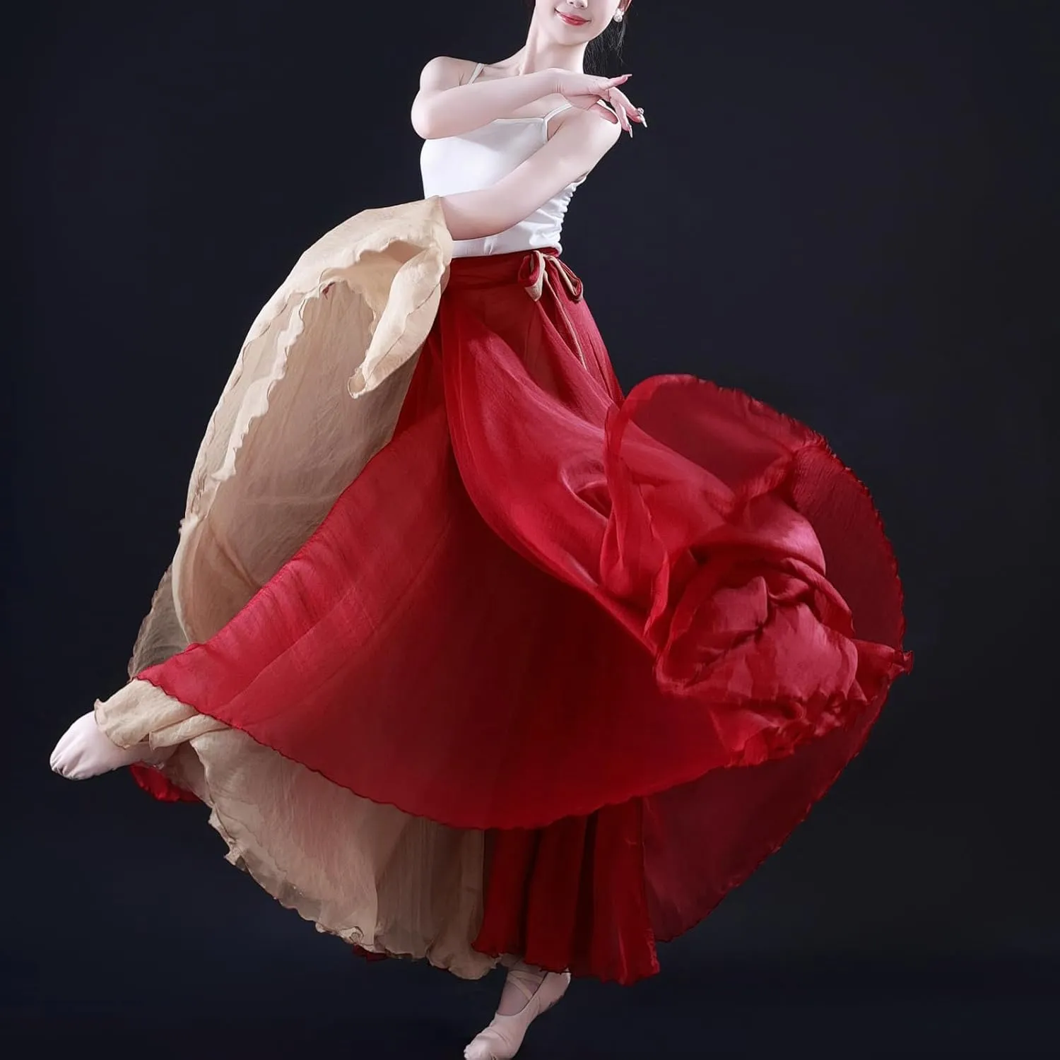 Women's Lyrical Dance Skirt 900 Sheer Ballet Modern Skirts Light Maxi Swing Skirt Dance Costume for Performance