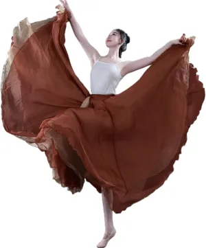 Women's Lyrical Dance Skirt 900 Sheer Ballet Modern Skirts Light Maxi Swing Skirt Dance Costume for Performance
