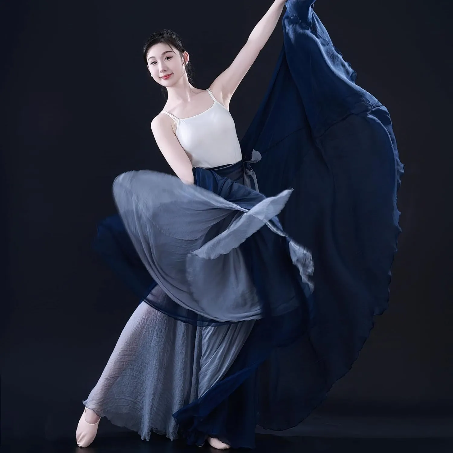 Women's Lyrical Dance Skirt 900 Sheer Ballet Modern Skirts Light Maxi Swing Skirt Dance Costume for Performance