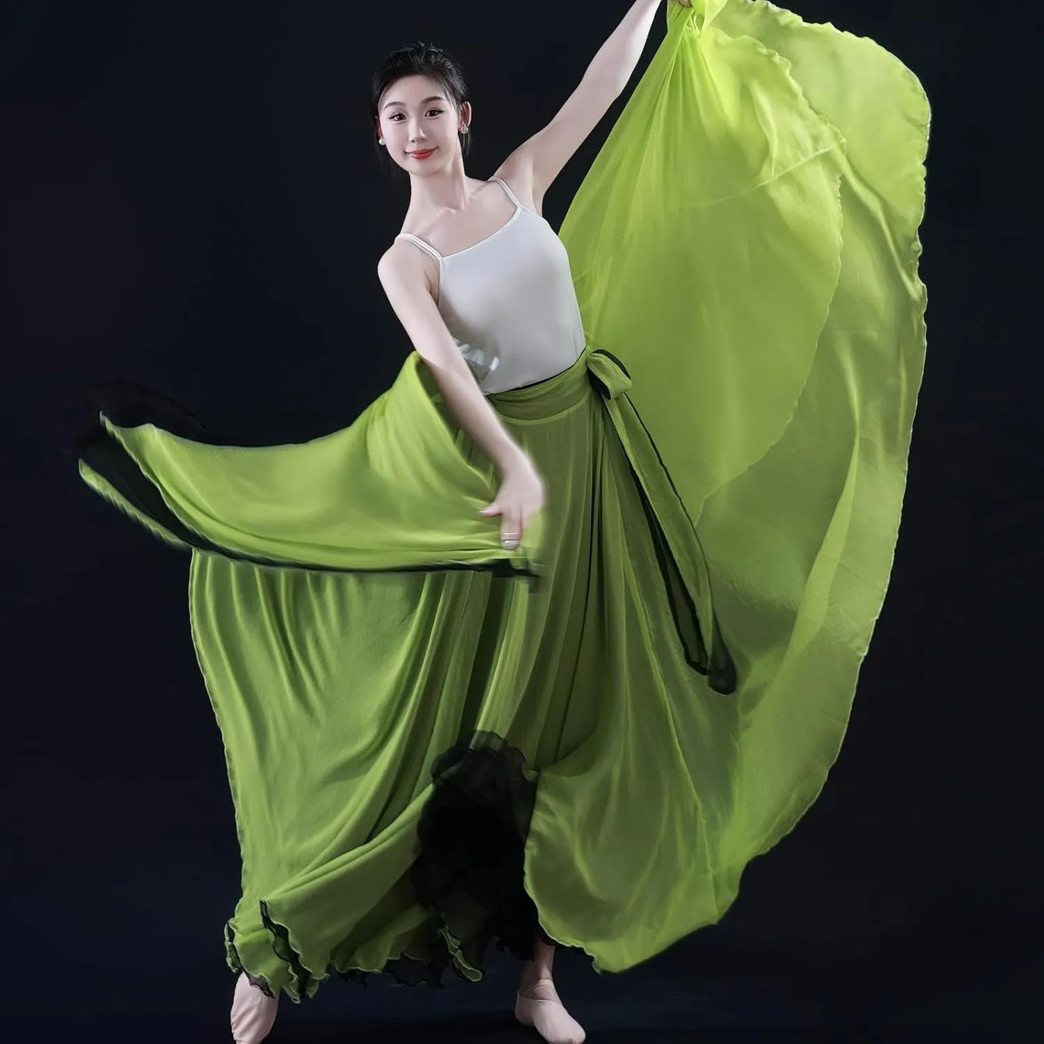 Women's Lyrical Dance Skirt 900 Sheer Ballet Modern Skirts Light Maxi Swing Skirt Dance Costume for Performance