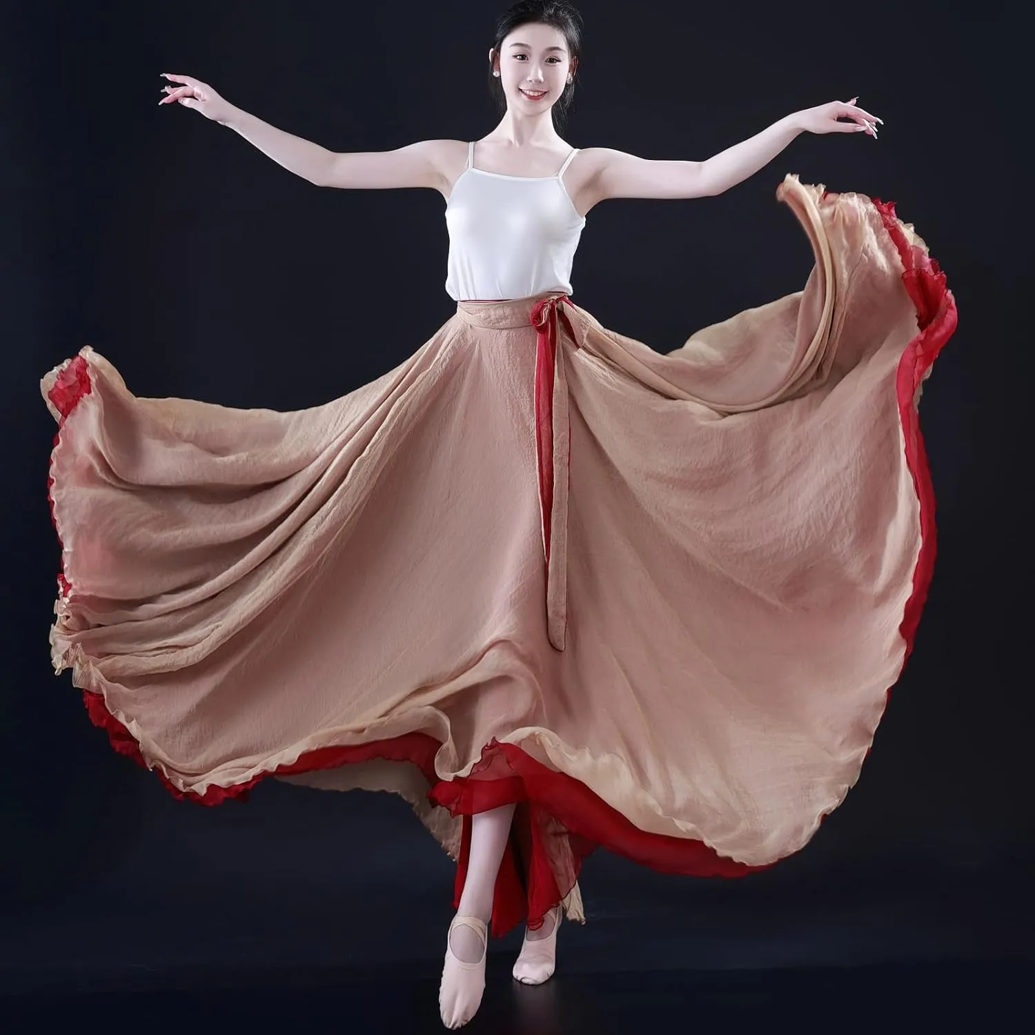 Women's Lyrical Dance Skirt 900 Sheer Ballet Modern Skirts Light Maxi Swing Skirt Dance Costume for Performance
