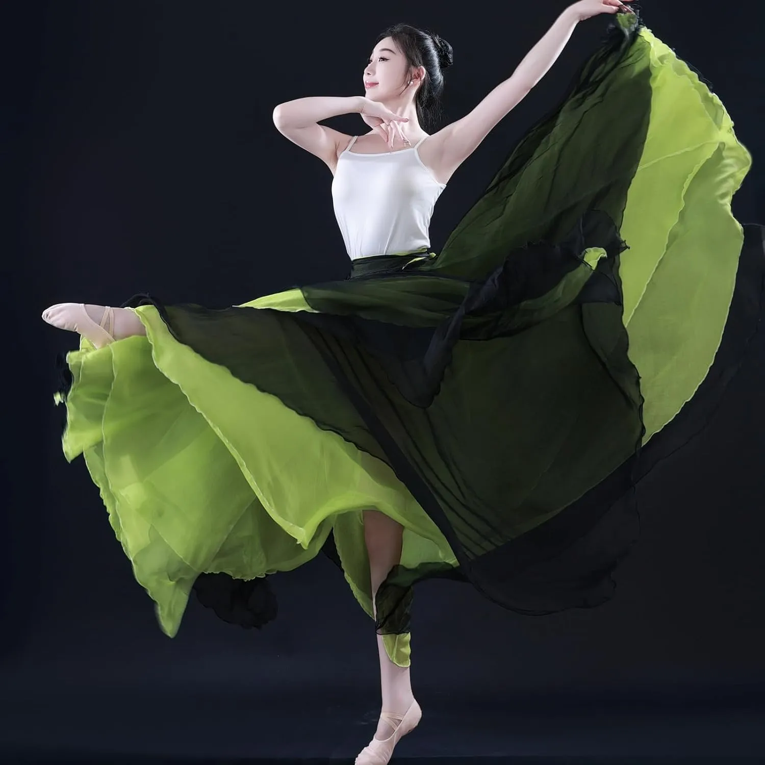 Women's Lyrical Dance Skirt 900 Sheer Ballet Modern Skirts Light Maxi Swing Skirt Dance Costume for Performance