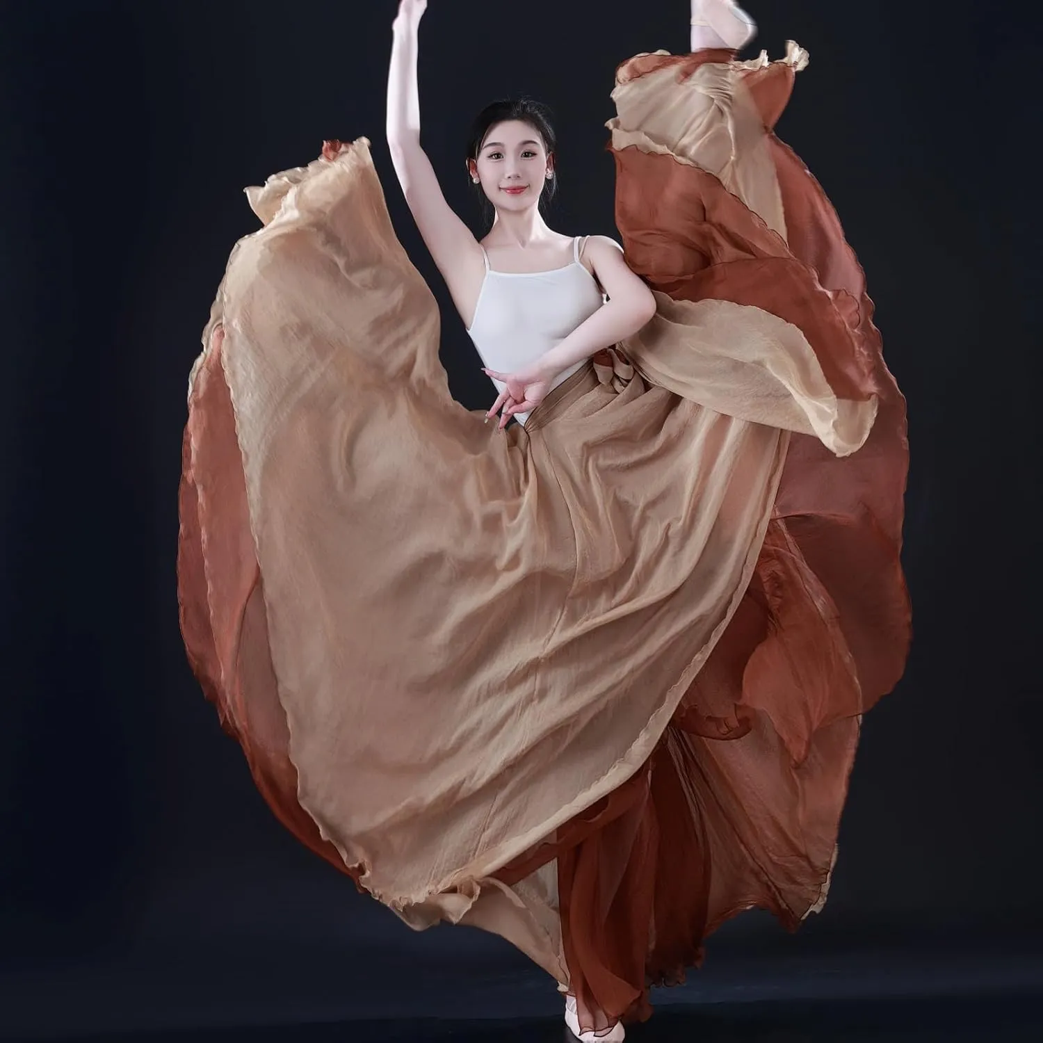 Women's Lyrical Dance Skirt 900 Sheer Ballet Modern Skirts Light Maxi Swing Skirt Dance Costume for Performance
