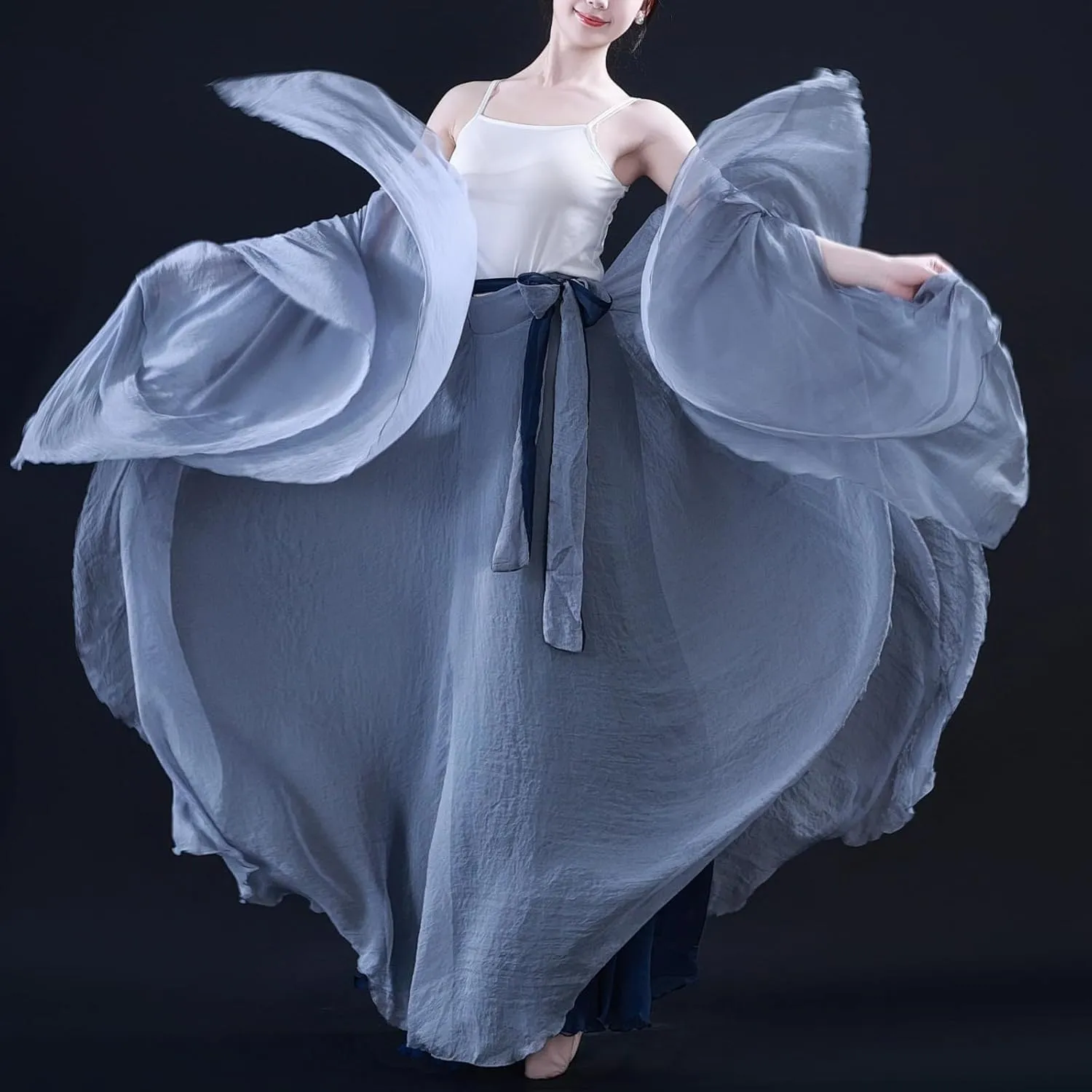 Women's Lyrical Dance Skirt 900 Sheer Ballet Modern Skirts Light Maxi Swing Skirt Dance Costume for Performance