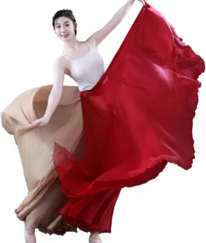 Women's Lyrical Dance Skirt 900 Sheer Ballet Modern Skirts Light Maxi Swing Skirt Dance Costume for Performance