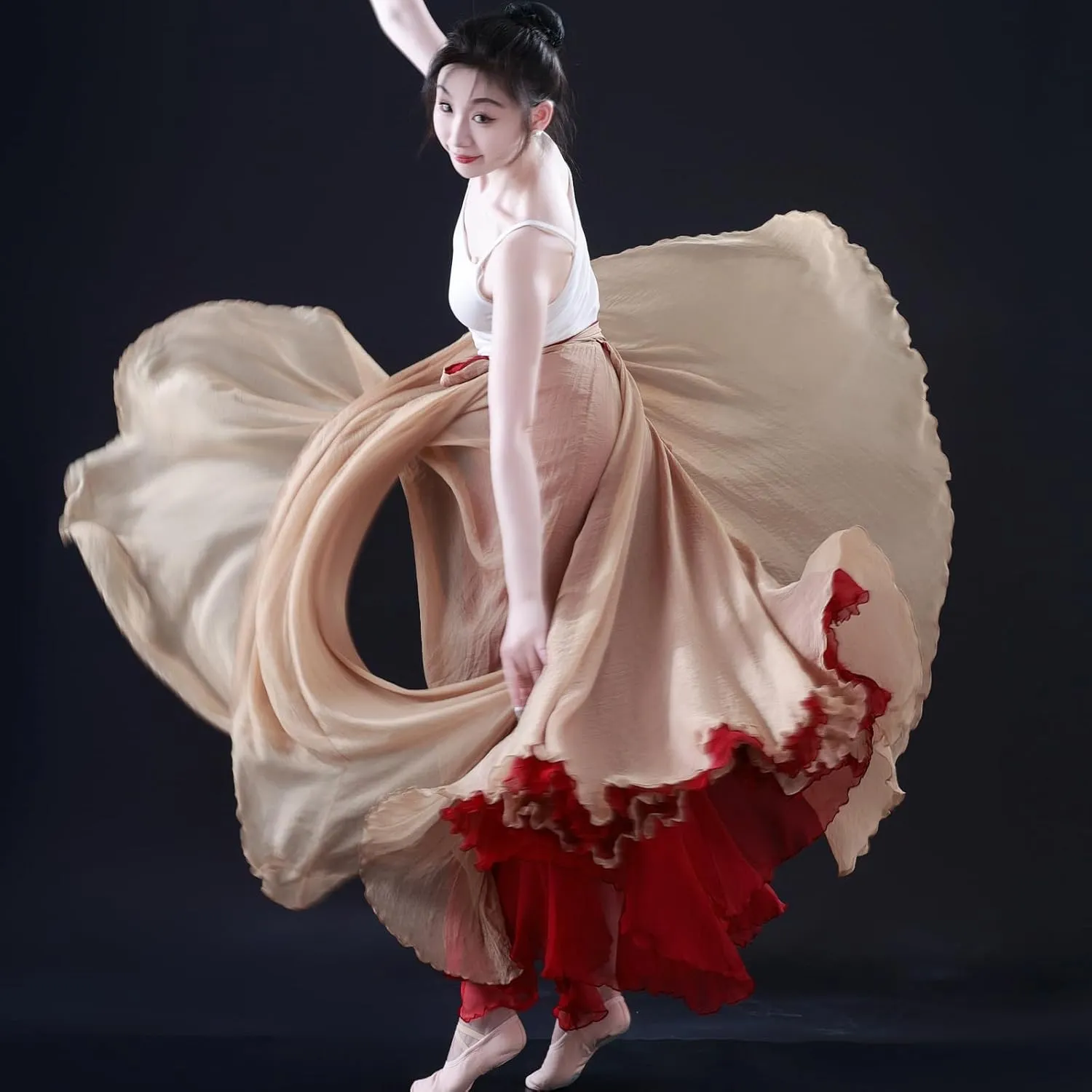 Women's Lyrical Dance Skirt 900 Sheer Ballet Modern Skirts Light Maxi Swing Skirt Dance Costume for Performance