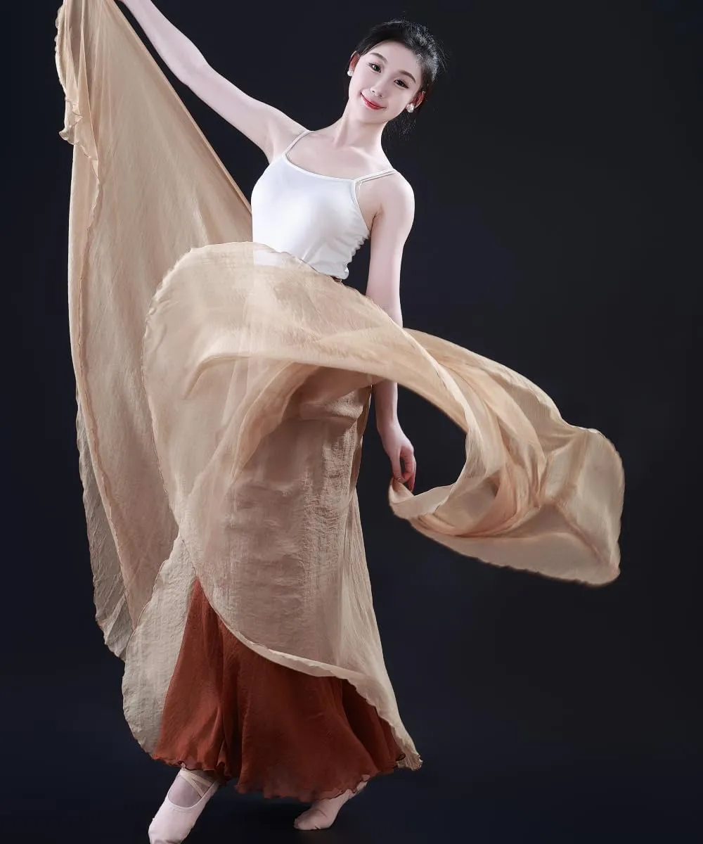 Women's Lyrical Dance Skirt 900 Sheer Ballet Modern Skirts Light Maxi Swing Skirt Dance Costume for Performance