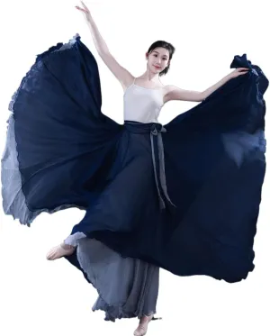 Women's Lyrical Dance Skirt 900 Sheer Ballet Modern Skirts Light Maxi Swing Skirt Dance Costume for Performance