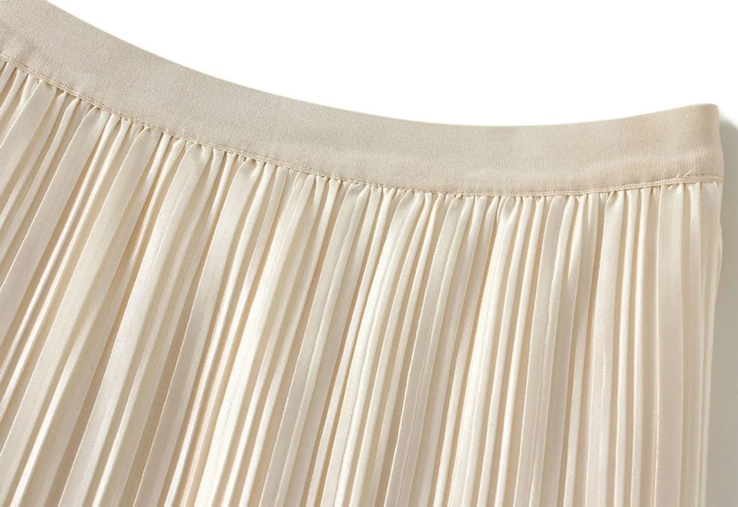 Women's Ombre Pleated Midi Skirt Elegant Gradient Tulle Skirts Elastic High Waist Flowy Skirt Summer Casual Skirts