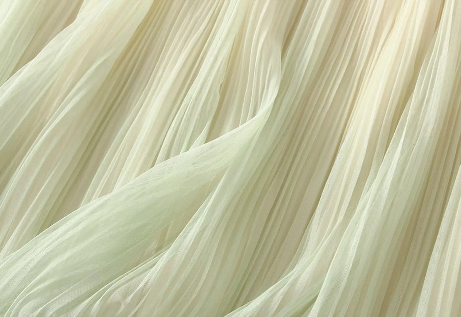 Women's Ombre Pleated Midi Skirt Elegant Gradient Tulle Skirts Elastic High Waist Flowy Skirt Summer Casual Skirts