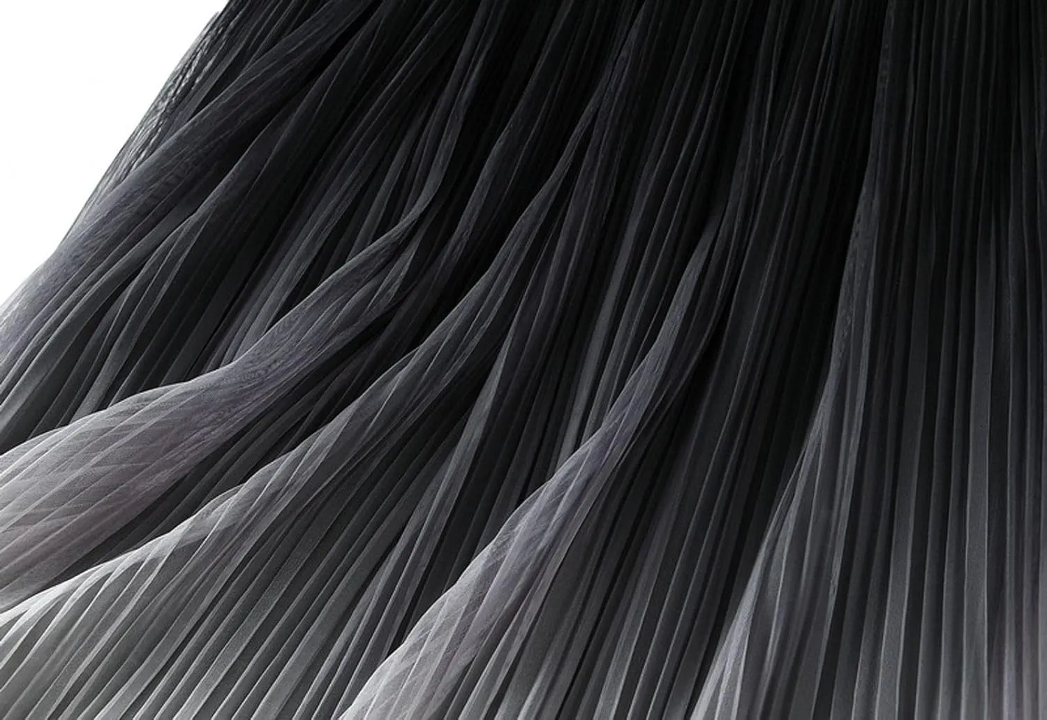 Women's Ombre Pleated Midi Skirt Elegant Gradient Tulle Skirts Elastic High Waist Flowy Skirt Summer Casual Skirts