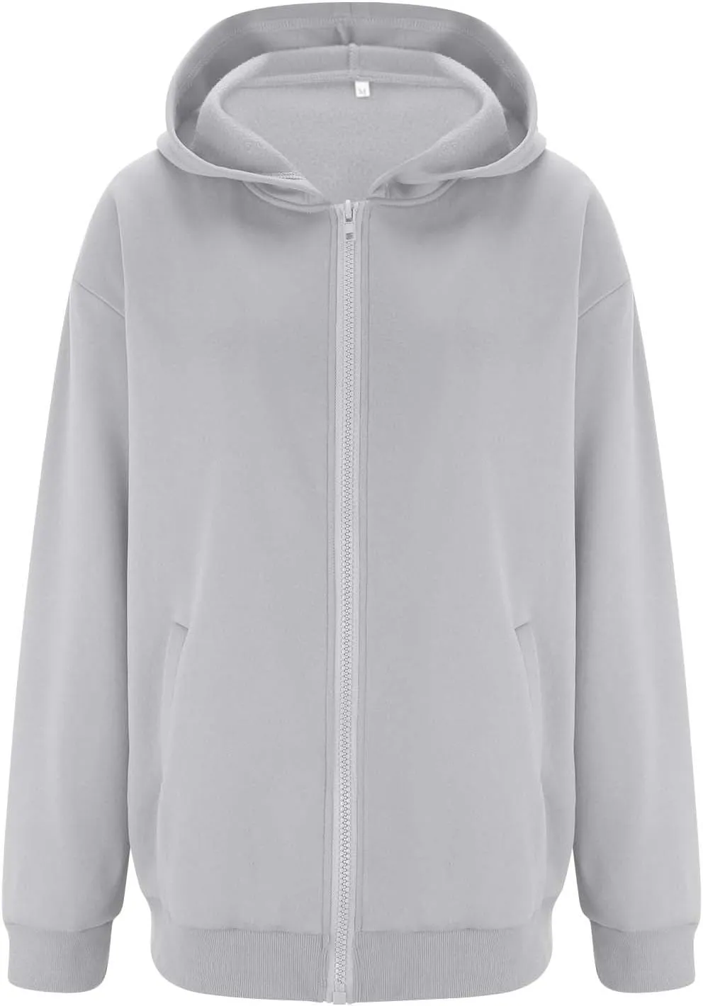 Women's Oversized Zip Up Hoodies Fleece Jacket Casual 2024 Fall Winter Hooded Sweatshirts Drawstring Y2K Hoodie
