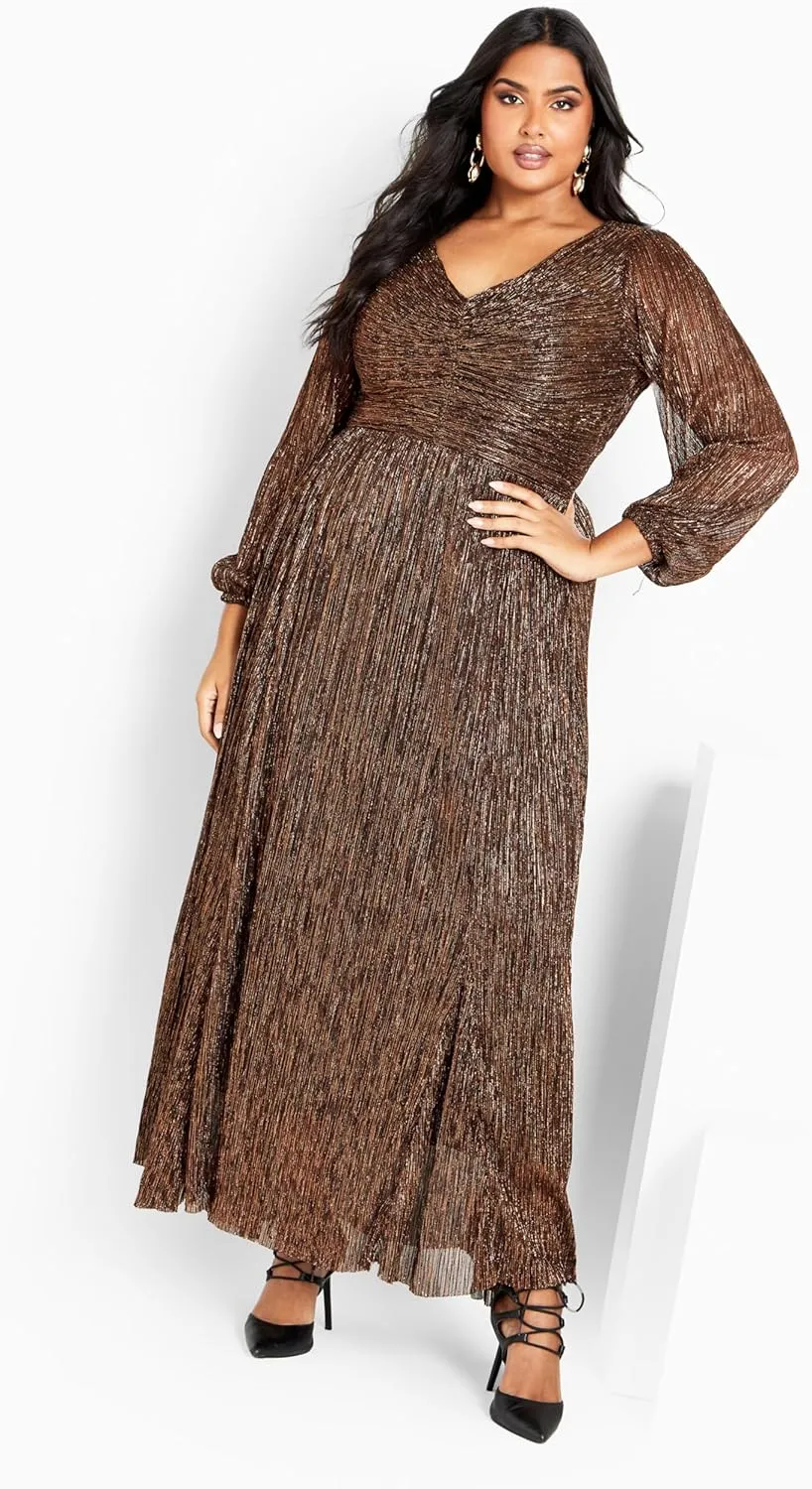 Women's Plus Size Lucia Plisse Maxi Dress