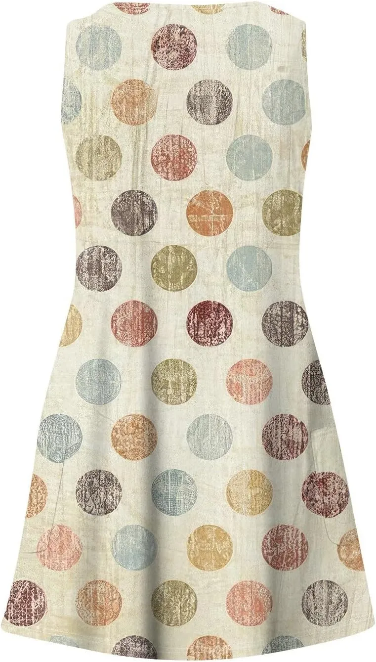Women's Sleeveless Gradient Nightgown with Print, Soft V-Neck Sleepwear for Comfortable Nighttime Relaxation