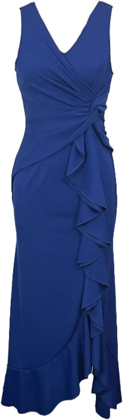 Women's Sleeveless Wedding Guest Dresses 2025 Summer Trendy Elegant Ruched Ruffle Slit Maxi Long Flowy Sundress