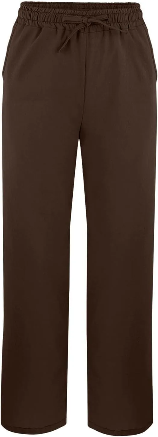 Womens Straight Leg Linen Pants 2025 Summer Casual Beach Pants Lightweight High Waisted Boho Capri Pants with Pockets