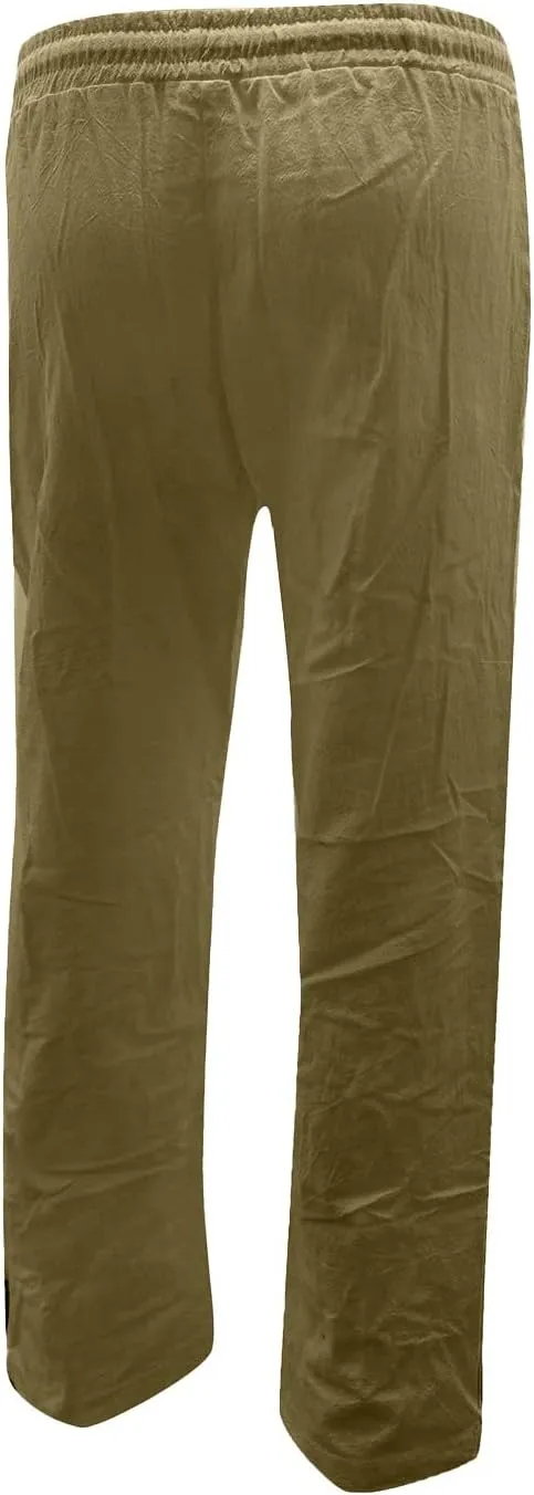 Women's Straight Solid Color Trousers Elastic Drawstring High Waist Casual Comfortable Pants for Daily Wear