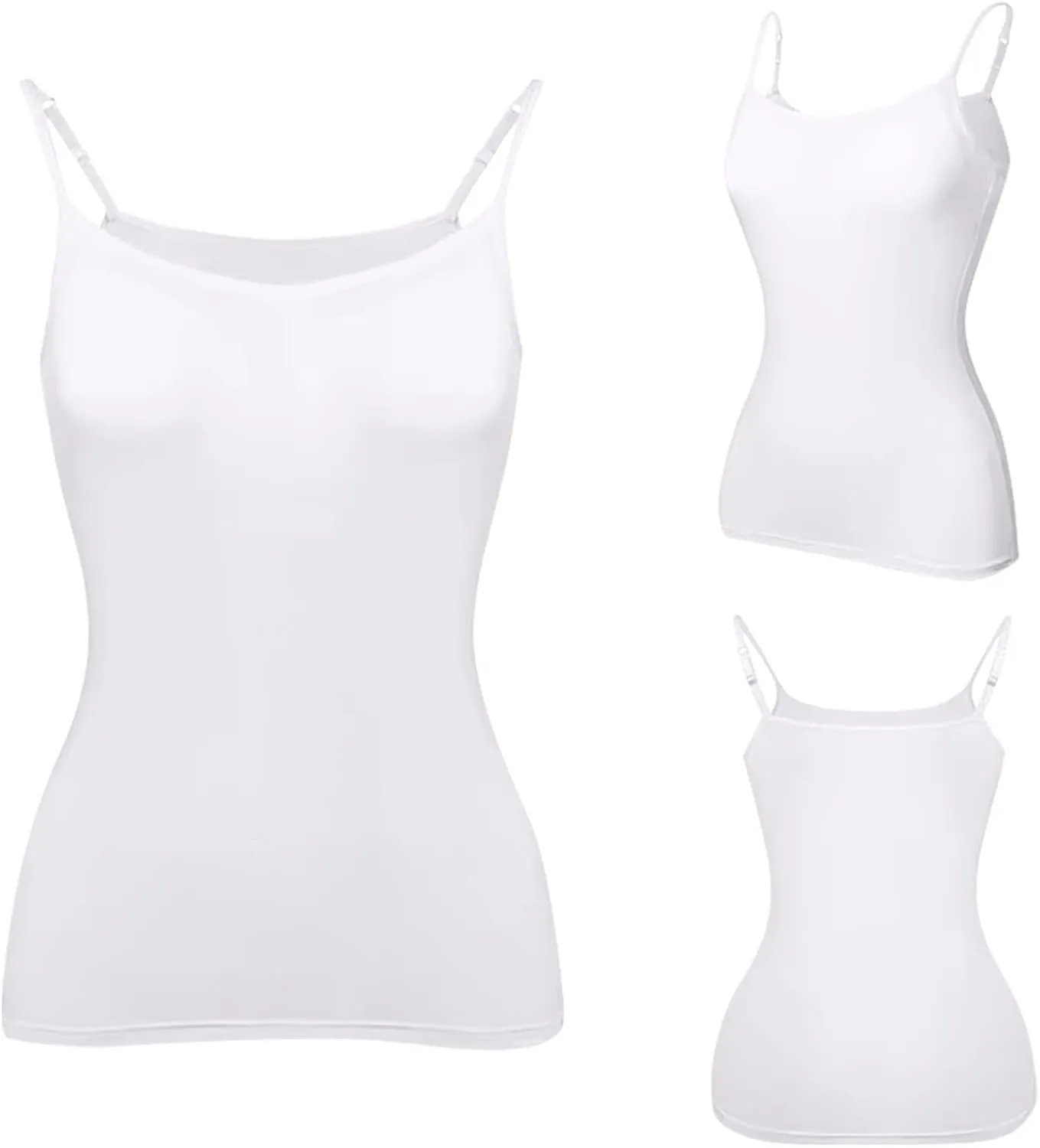 Womens Tank Tops with Built in Bras Adjustable Spaghetti Strap Cami Tops Workout Shelf Bra Tank Top Basic Undershirts