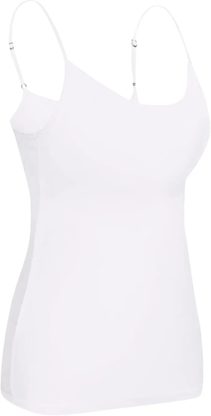 Womens Tank Tops with Built in Bras Adjustable Spaghetti Strap Cami Tops Workout Shelf Bra Tank Top Basic Undershirts