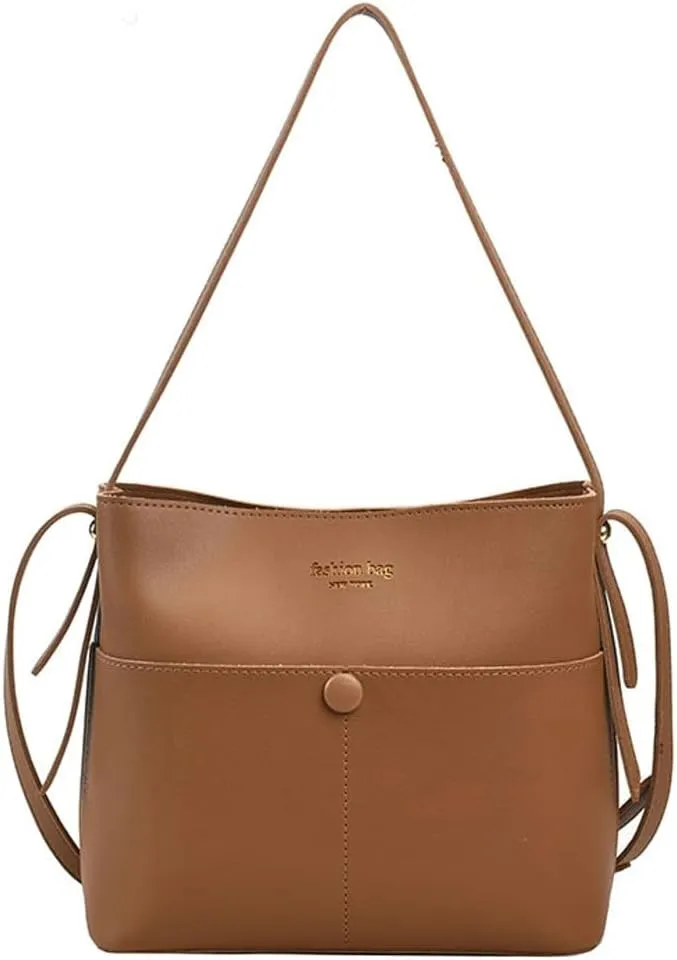 Womens Vegan Leather Shoulder Crossbody Bag Fashion Handbags Large Bucket Tote Bag Top Handle Purse