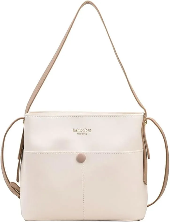 Womens Vegan Leather Shoulder Crossbody Bag Fashion Handbags Large Bucket Tote Bag Top Handle Purse
