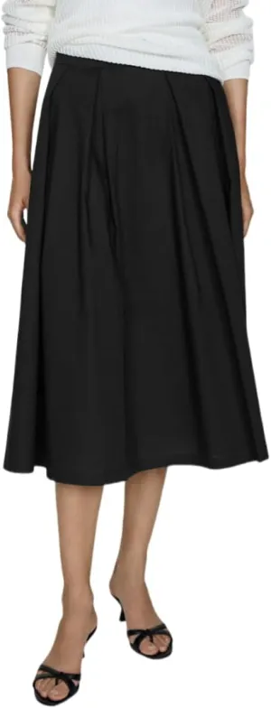 Women's Vintage Fall Winter High Waist Pleated Skirt Midi Swing A-Line Maxi Skirt