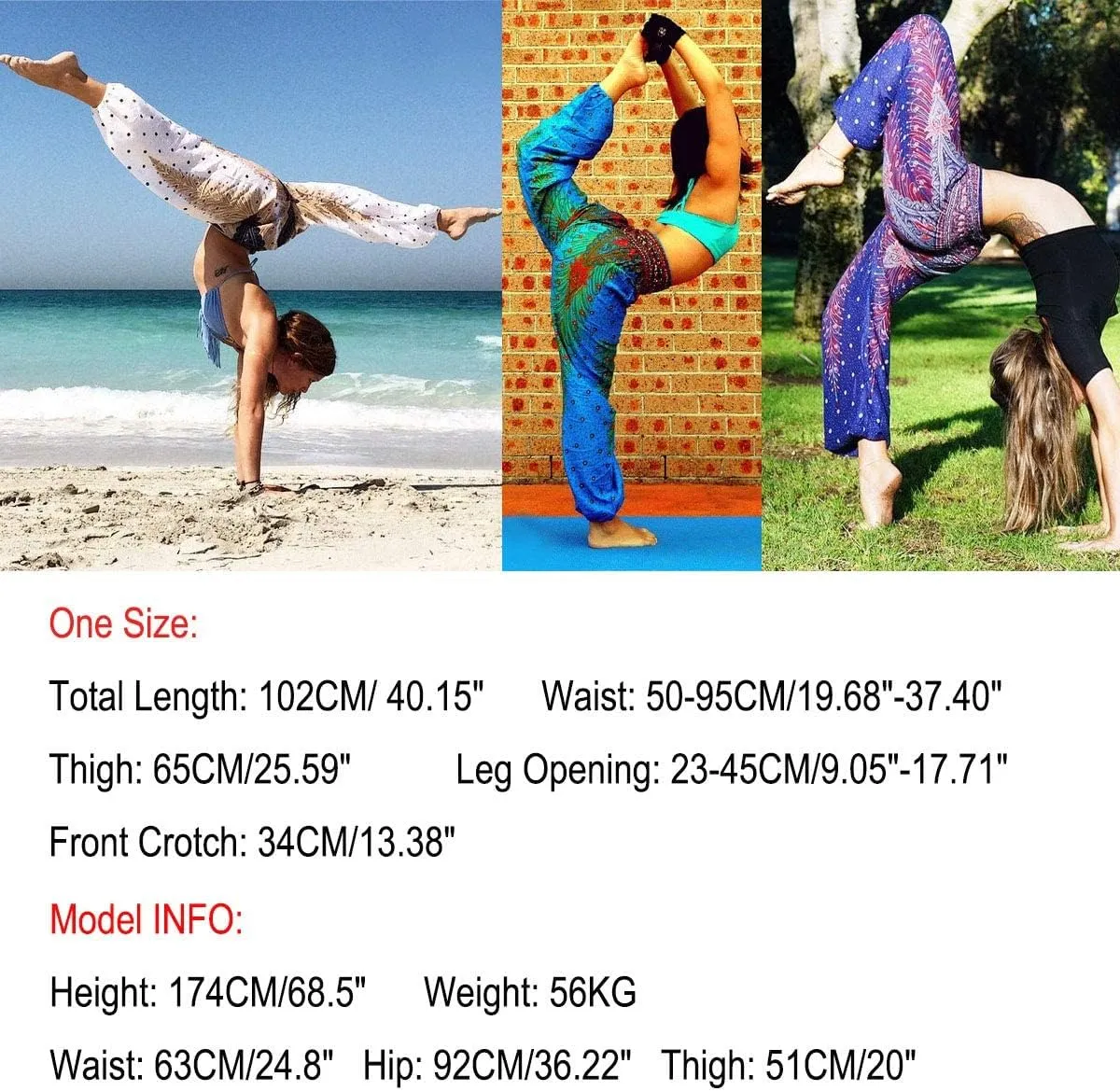 Xixiuly Women's Hippie Harem Yoga Pants with Pockets High Waist Trousers Summer Beach