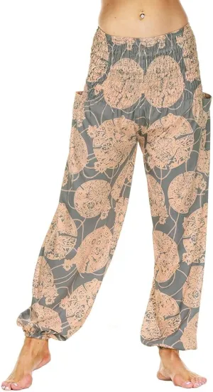 Xixiuly Women's Hippie Harem Yoga Pants with Pockets High Waist Trousers Summer Beach