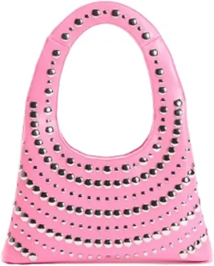 Y2k Rivet Studded Purses Shoulder Bag Hobo Bags Women Cute Crescent Crossbody Purse PU Leather Punk Evening Clutch Bag