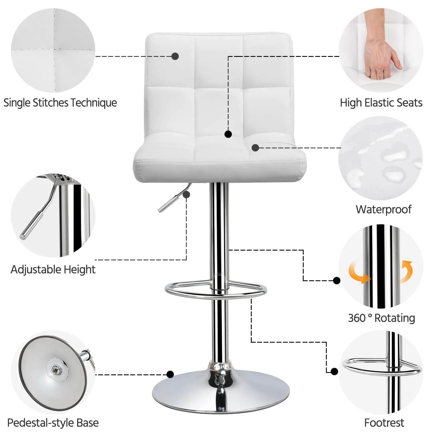 Yaheetech Bar Stools Counter Chairs