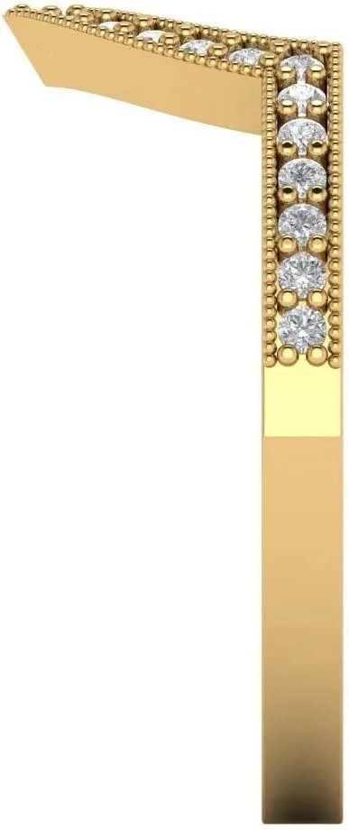 Yellow/Rose/White Solid 14k Gold Stackable Wedding Bridal Engagement Ring Band - Clear Simulated Diamond 0.1875Ct Round Cut